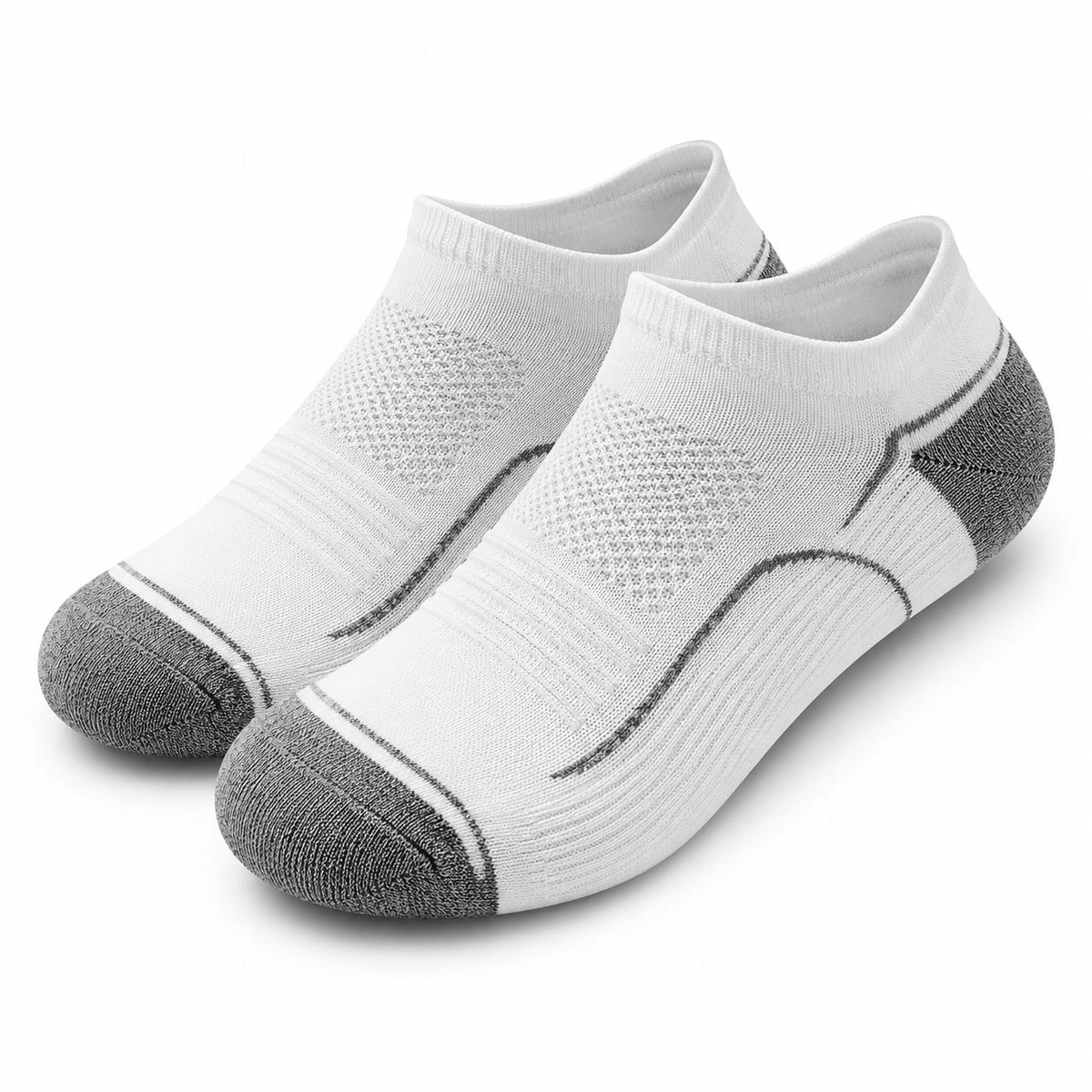 Calze corte 39-42 in tessuto bianco/grigio con zone traspiranti per uso quotidiano