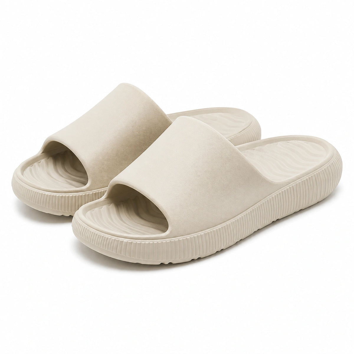 Ciabatte 38/39 in materiale sintetico beige - suola sagomata antiscivolo
