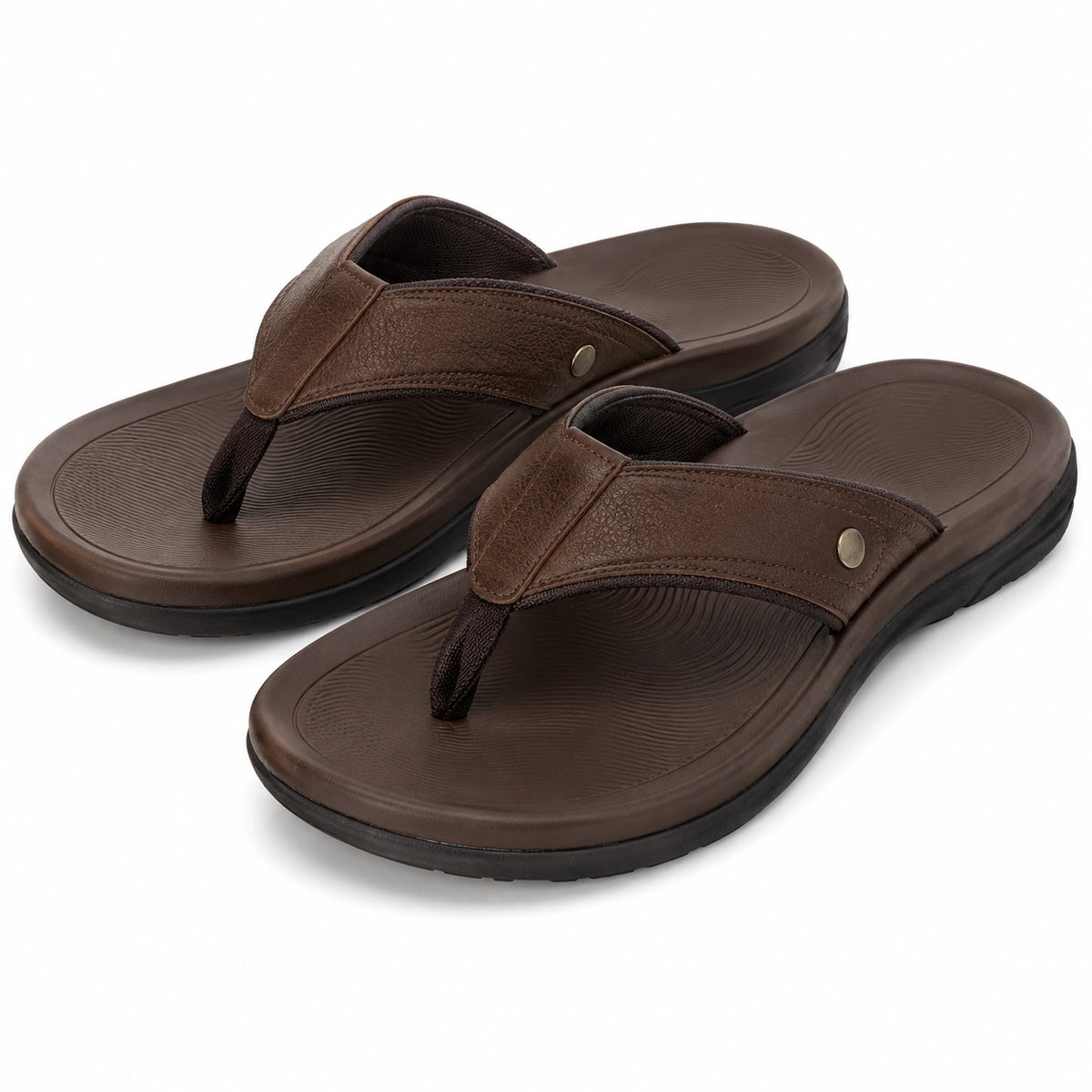 Infradito uomo 42/43 marrone in materiale sintetico con suola antiscivolo