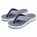 Infradito 42/43 blu e bianco con fascia tessile stampata - suola ammortizzata estiva