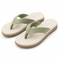 Infradito 42/43 beige e verde con fascia in tessuto a coste e suola antiscivolo